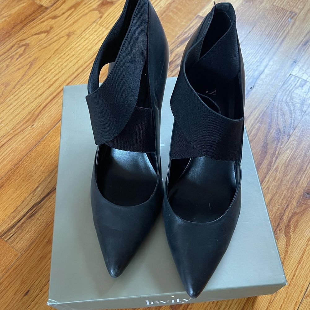 Levity Black Strappy Heels